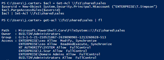 How to Manage File System ACLs with PowerShell Scripts Removing User Permissions
