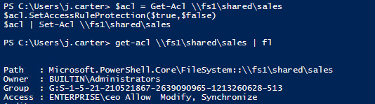 How to Manage File System ACLs with PowerShell Scripts Disabling Permissions Inheritance