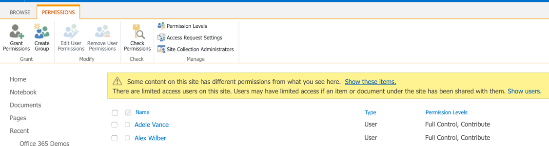 Editing SharePoint Permissions