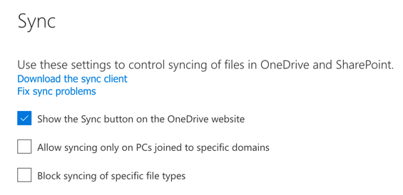 OneDrive for Business Restricting Syncing
