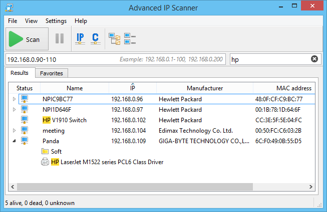 Network monitoring tools_Advanced IP Scanner