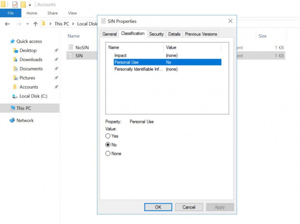 Microsoft File Classification Infrastructure (FCI) Checking a file’s classification or manually classify a file