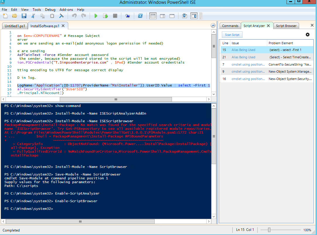 System Administrators Tools PowerShell_Script Analyzer