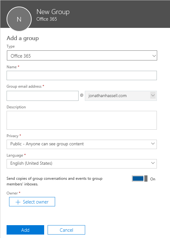 use ad groups in skype for business onl