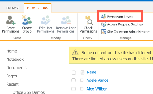Creating a New Custom Permission Level in SharePoint