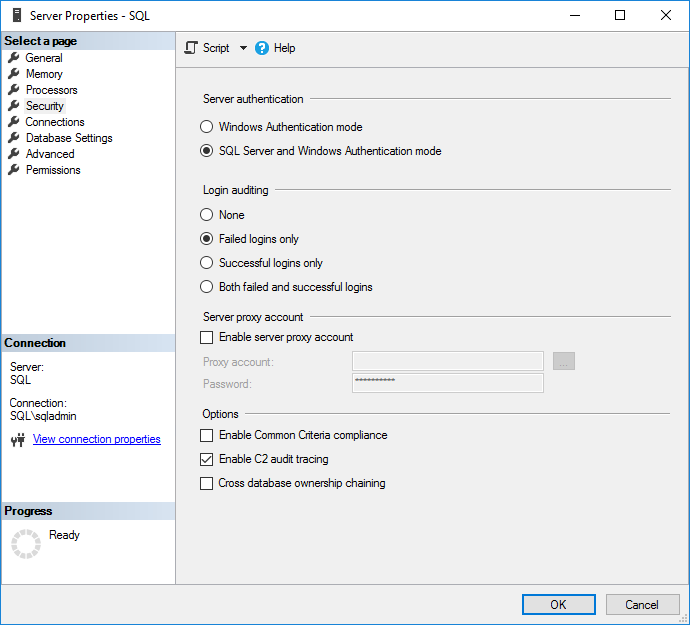  Auditoría de SQL Server Configuración de la Auditoría de acceso