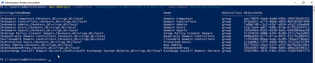 Example 4: List Global Groups