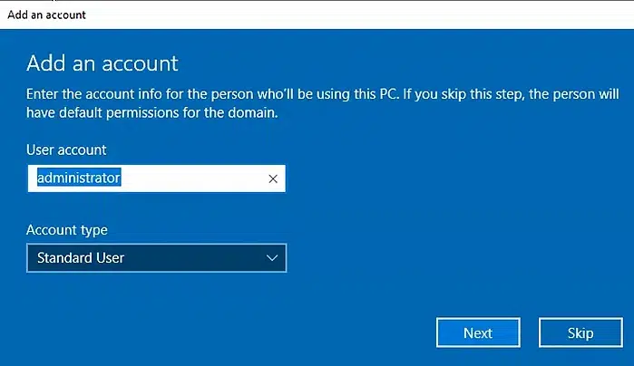 Option 2: Connect to the Domain through Windows Settings