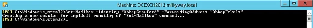 Set an Internal Forwarding Address for a Mailbox