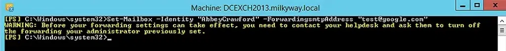 Set an External Forwarding Address for a Mailbox