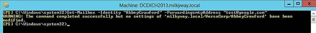 Set an External Forwarding Address for a Mailbox