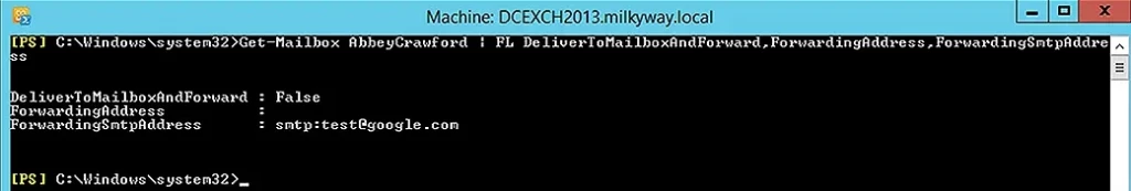 Set an External Forwarding Address for a Mailbox